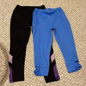 2 pairs of size 7/8 leggings. Avia and Athletic Works. Good condition-no flaws